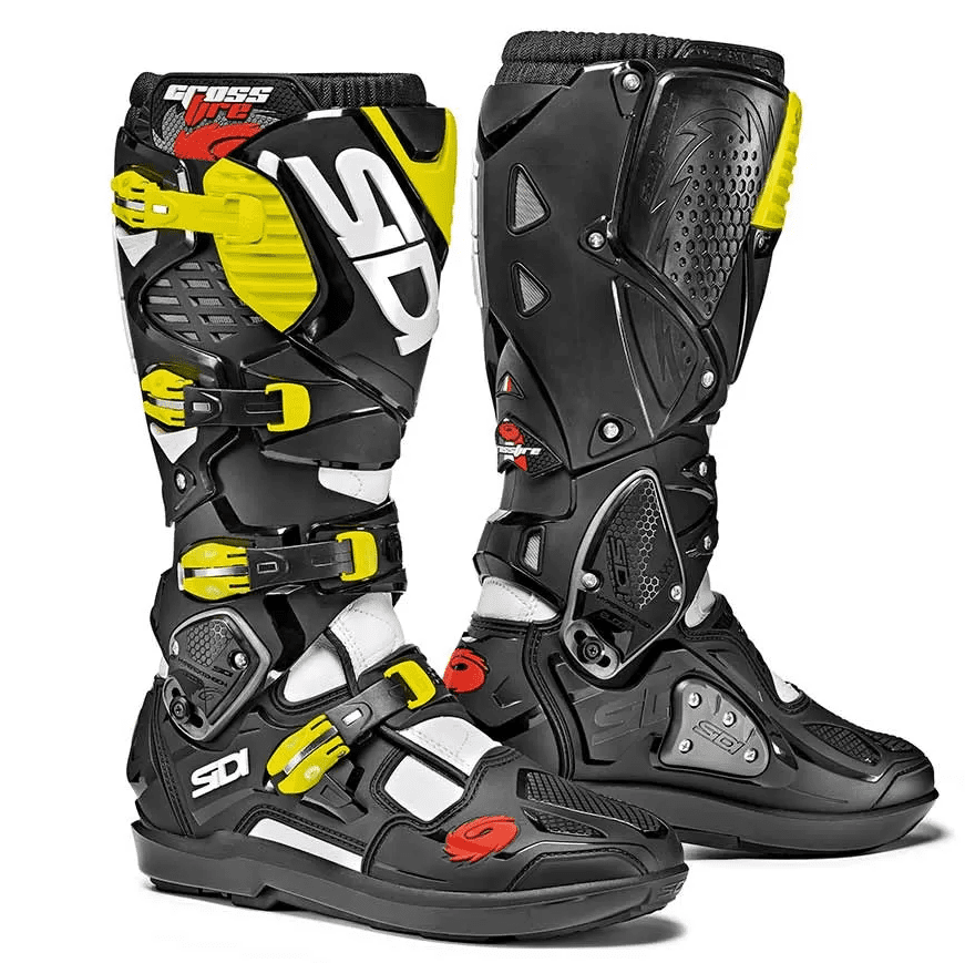 SIDI CROSSFIRE 3 SRS BLACK / YELLOW FLOU - Garage Moto